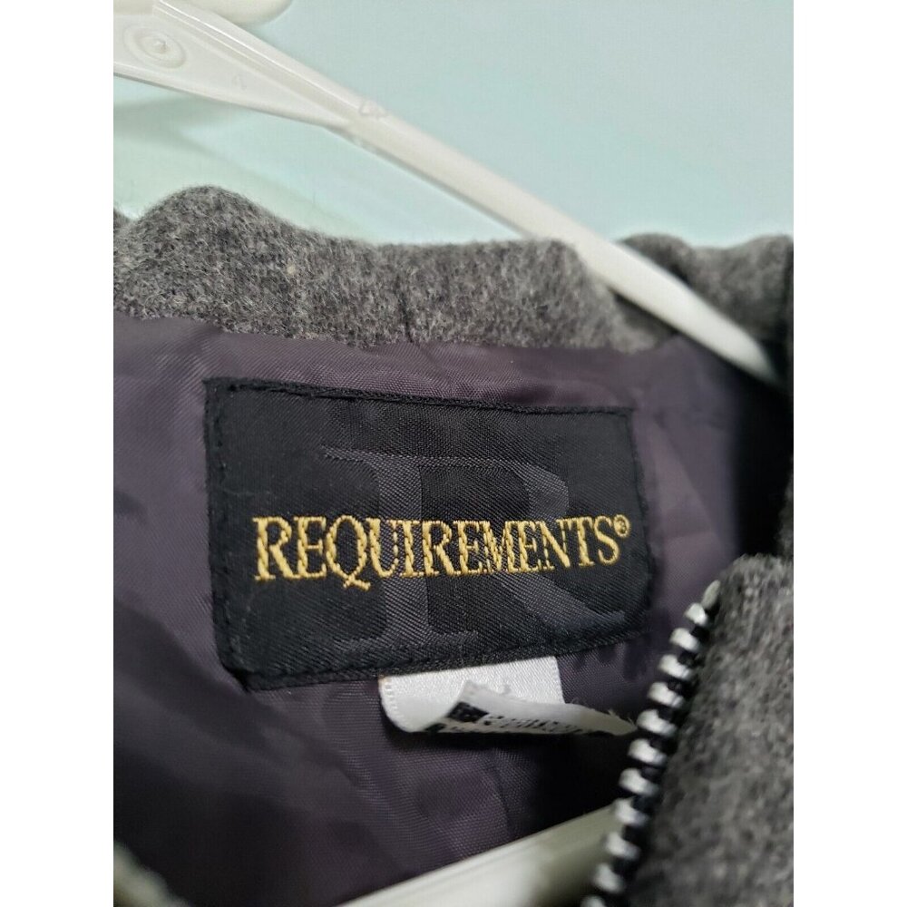 Requirements Womens 12 Jacket Long Sleeve Full Zip Gray Hooded Wool Blend Lined - Picture 5 of 7